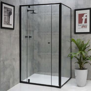 EDEN : 6MM SEMI-FRAMELESS CENTRE DOOR SHOWER SCREENS (H1950) (Adjustable)