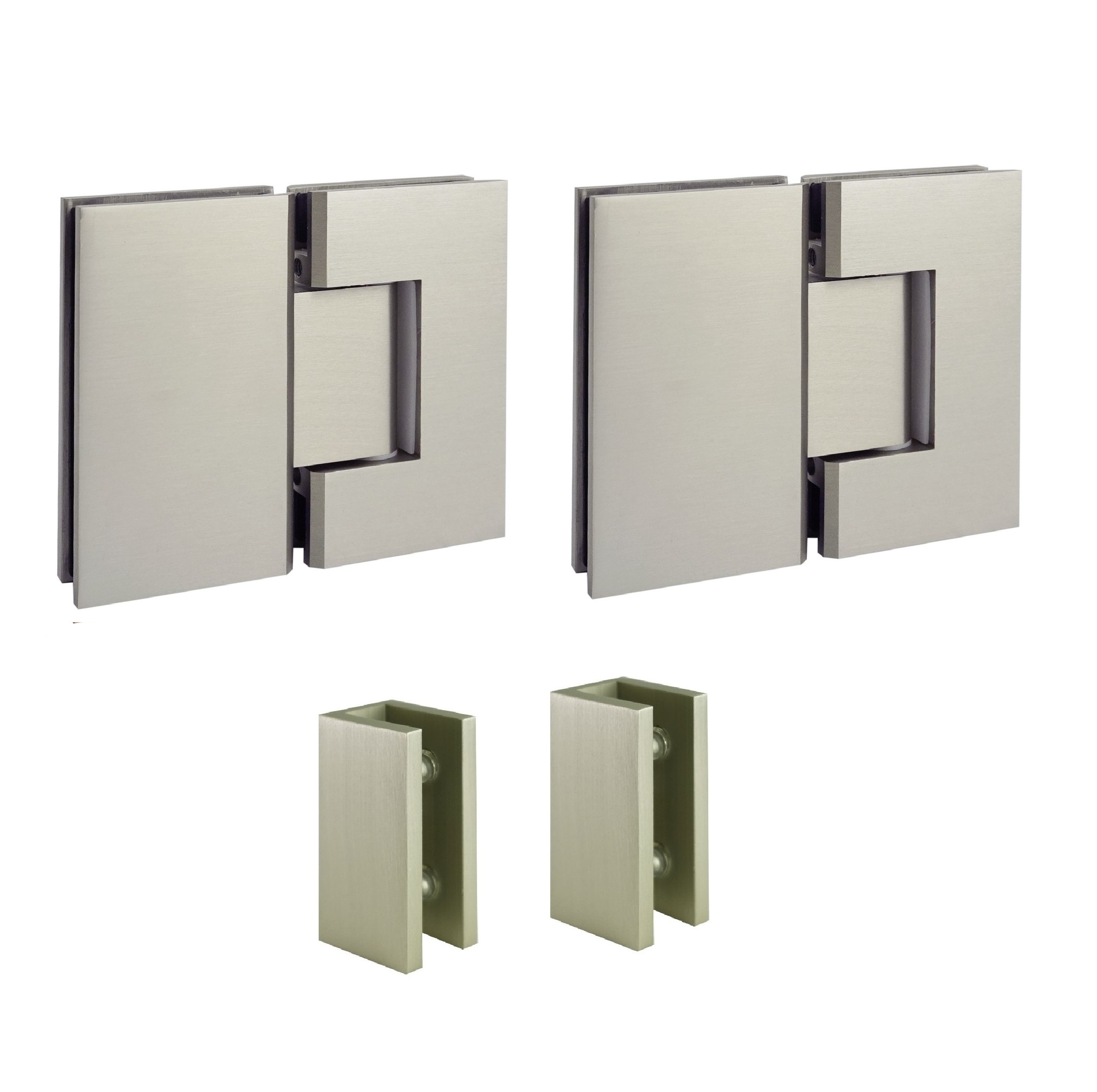 Frameless Direct - 2 PANEL A (IN-LINE) WITH BRUSHED NICKEL HARDWARE