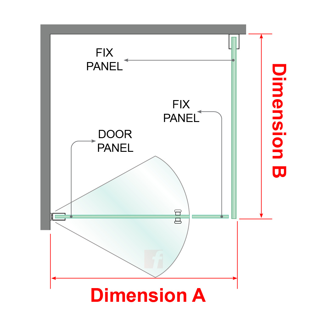 3 PANEL B CORNER SCREEN WITH BRUSHED BRASS HARDWARE