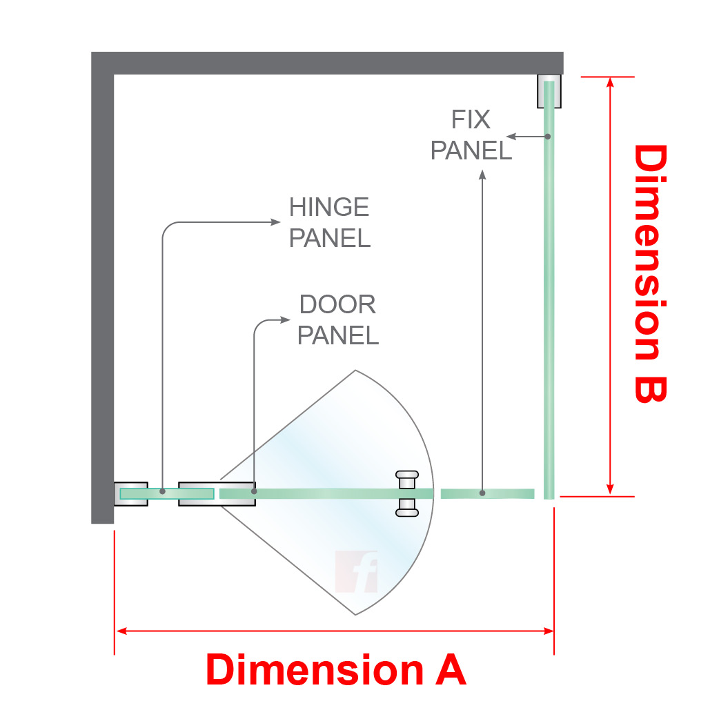 4 PANEL CORNER SCREEN WITH BRUSHED ROSE GOLD HARDWARE