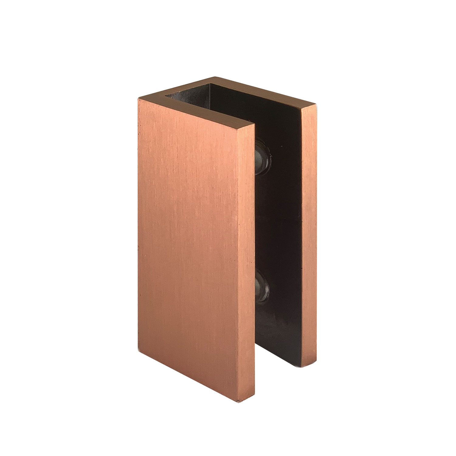 GLASS TO WALL/FLOOR U-CLAMP 25MM X 50MM (Brushed Rose Gold)