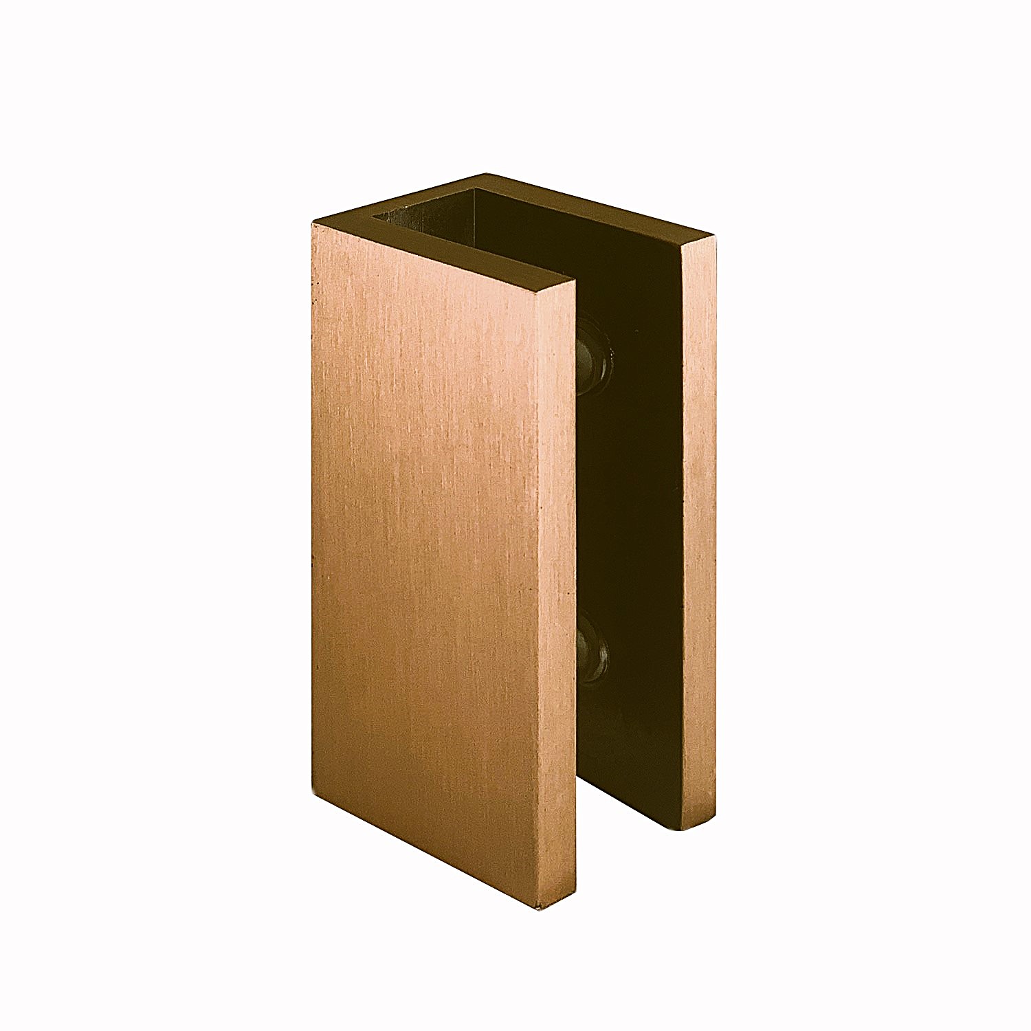 GLASS TO WALL/FLOOR U-CLAMP 25MM X 50MM (Brushed Copper)