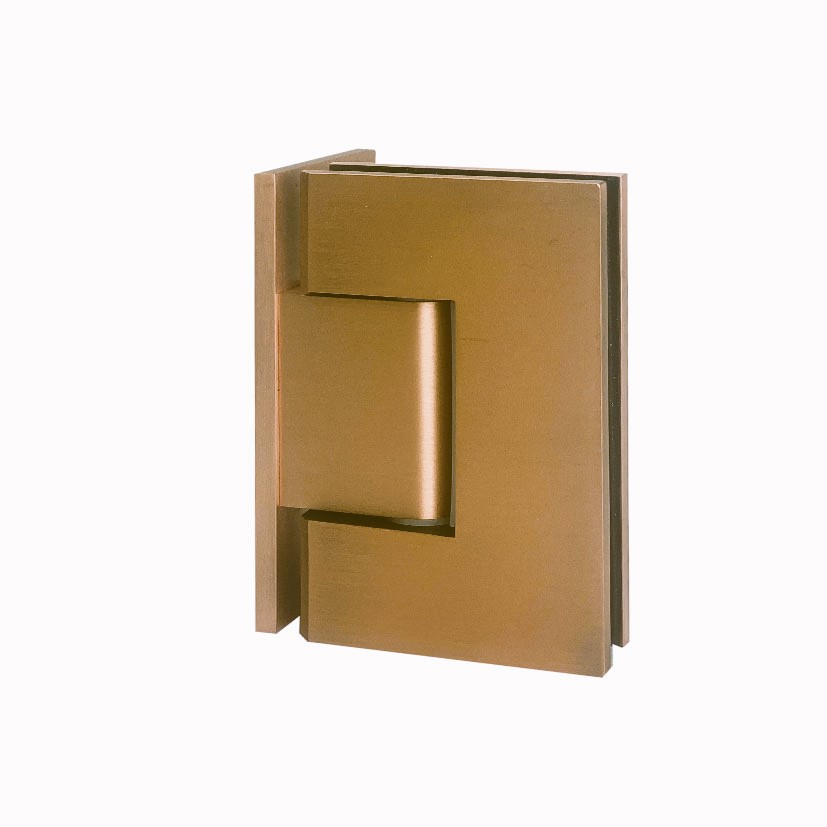 Glass to Wall 90 Deg L-Hinge (Brushed Copper)